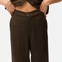 Pantalón amplio marrón jaspeado – Systemaction