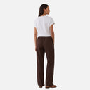 Pantalón marrón fluido y elástico recto - Freequent