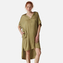 Vestido corto camisero de lino natural - DS Collection
