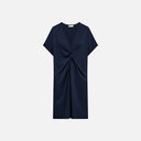 Vestido drapeado azul marino - Freequent