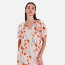 Vestido floral con volantes en la manga - Freequent
