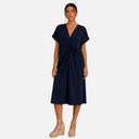 Vestido drapeado azul marino - Freequent