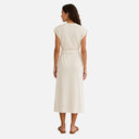 Vestido midi elástico con cinturón - Freequent