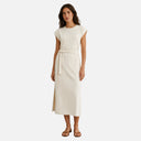 Vestido midi elástico con cinturón - Freequent