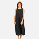 Vestido largo azul y blanco de tirantes-PAN