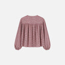 Blusa de cuadros granate y beige - Orfeo