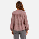 Blusa de cuadros granate y beige - Orfeo