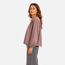 Blusa de cuadros granate y beige - Orfeo