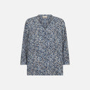Vista frontal de la blusa estampada para mujer de Freequent en viscosa LENZING™ ECOVERO™