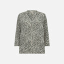 Vista frontal de la blusa estampada para mujer de Freequent en viscosa LENZING™ ECOVERO™