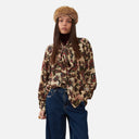 Blusa estampada floral multicolor con lazada Orfeo para mujer vista frontal