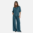 Camisa vaquera mangas abullonadas - Freequent
