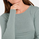 Camiseta de manga larga Iceberg Green de viscosa para mujer