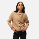 Cárdigan beige lazada cuello - Systemaction