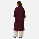 Chaqueta larga berenjena tipo abrigo - Orfeo
