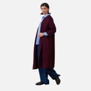 Chaqueta larga berenjena tipo abrigo - Orfeo