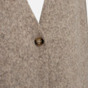 Chaqueta de punto larga Freequent en color beige con bolsillos delanteros
