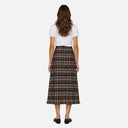 Falda midi de cuadros con flecos - Orfeo