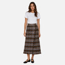 Falda midi de cuadros con flecos - Orfeo