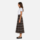 Falda midi de cuadros con flecos - Orfeo