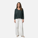 Jersey de punto fino con cuello pico - Orfeo