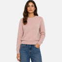 Jersey rosa empolvado de mujer Freequent de cuello redondo y manga larga modelo