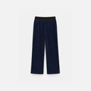 Pantalón de pana azul marino para mujer de Jarman con cintura elástica negra y bolsillos laterales