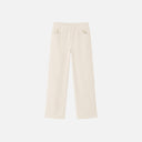 Pantalón recto de pana Jarman color crudo con cintura elástica y bajo doblado
