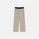 Pantalón de pana gris perla para mujer de Jarman con cintura elástica negra y bolsillos laterales