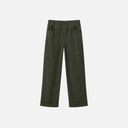Pantalón recto de pana Jarman color verde con cintura elástica y bolsillos laterales