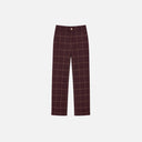Pantalón recto de cuadros Jarman para mujer con largo al tobillo y bajo con vuelta disponible en azul marino, verde y granate