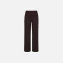 Pantalón recto de punto para mujer con cintura alta elástica.